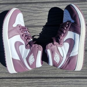 Nike Jordan Men's Muave and White Sneakers